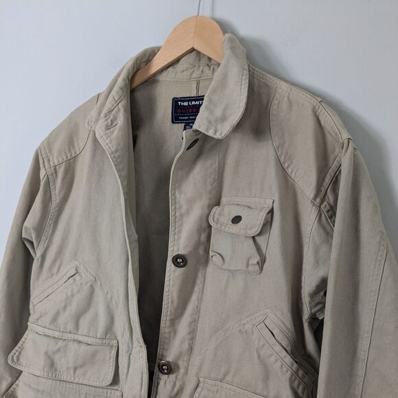 Vintage Limited Barn Jacket XS Tan Utility Chore Coat 90s Cargo Canvas - Picture 1 of 11